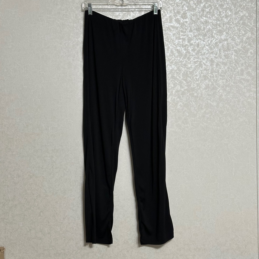 Ann Taylor Solid Black Dress Pants Career Stretch Pull On Elastic Waist Sz S‎